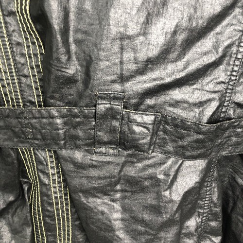 Barbour Jacket Womens 14 Black Waxed Utility Belted Camp Goth Punk Retro Rock - Picture 19 of 22