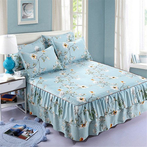 Lussuosa gonna da letto floreale copriletto con polvere doppia biancheria da letto queen size king size - Foto 44 di 115
