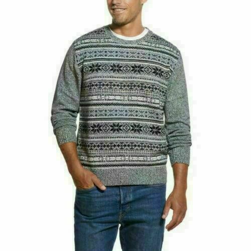 Weatherproof Mens Fair Isle Mesh Crew 