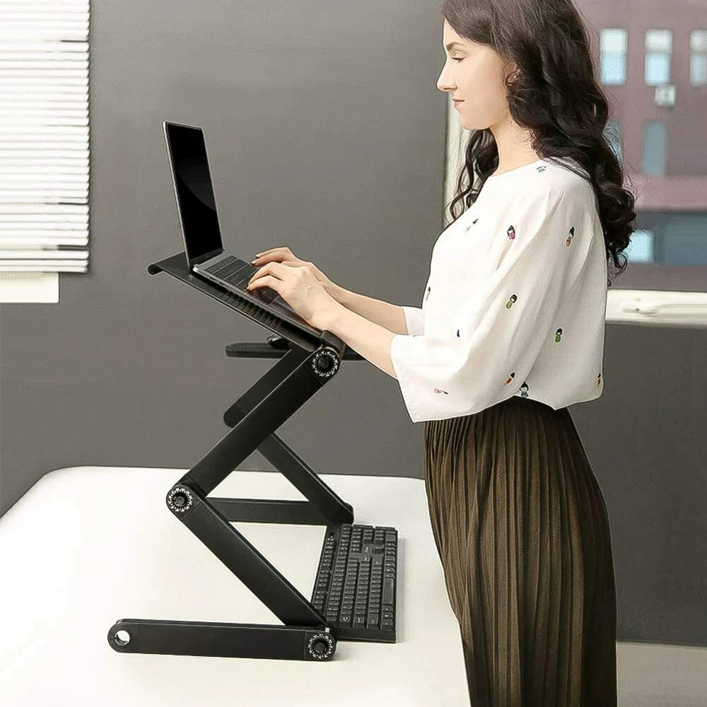 Adjustable Folding Laptop Stand Bed and Desk Table with Height Control  