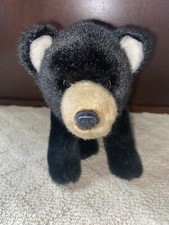 Demdaco Nat  Jules Black Bear Plush Toy EUC
