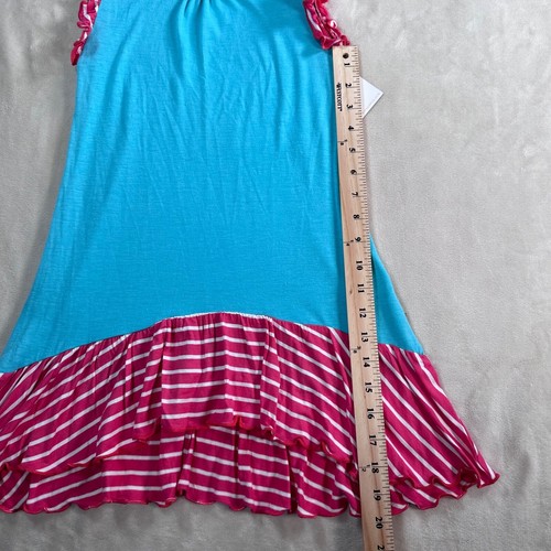 Nuevo Vestido Jersey Frankie & Sue Niñas Talla 5 Azul/Rosa Rayas Elaina Volantes - Imagen 2 de 8