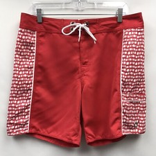 Eddie Bauer Mens Size Medium Swim Shorts Red White