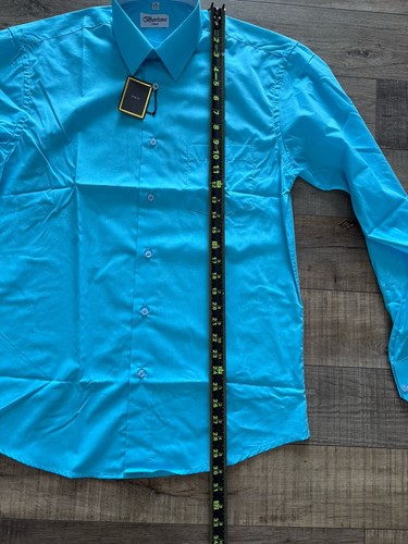 Men's Berlioni Long Sleeve Regular Fit /Classic Button Up Solid Dress Shirt/med - Picture 8 of 9
