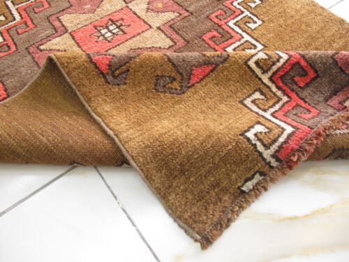 3x10 Vintage Handmade Wool Runner Rug,Oriental Turkish Tribal Runner Farmhouse - Picture 15 of 18