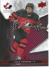 2018-19 Upper Deck UD Team Canada Juniors COLE FONSTAD #34 Exclusives 122/225