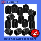 16 x car bike cycle black plastic air  valve tyre alloy wheel caps dust valve