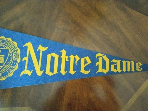Vintage Notre Dame Wool & Felt Pennant 30" University of Notre Dame 1940s-50s - Picture 4 of 7