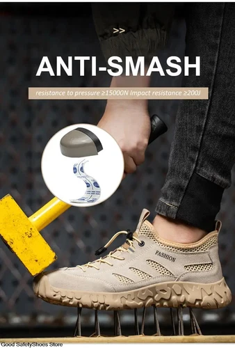 Scarpe Antinfortunistiche Uomo Estive Punta Acciaio Protezione Scarpe da Lavoro Traspiranti - Foto 17 di 32