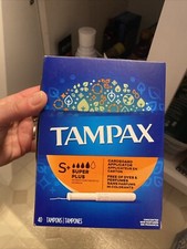 Tampax Super Plus Cardboard Applicator Tampons 40 Ct