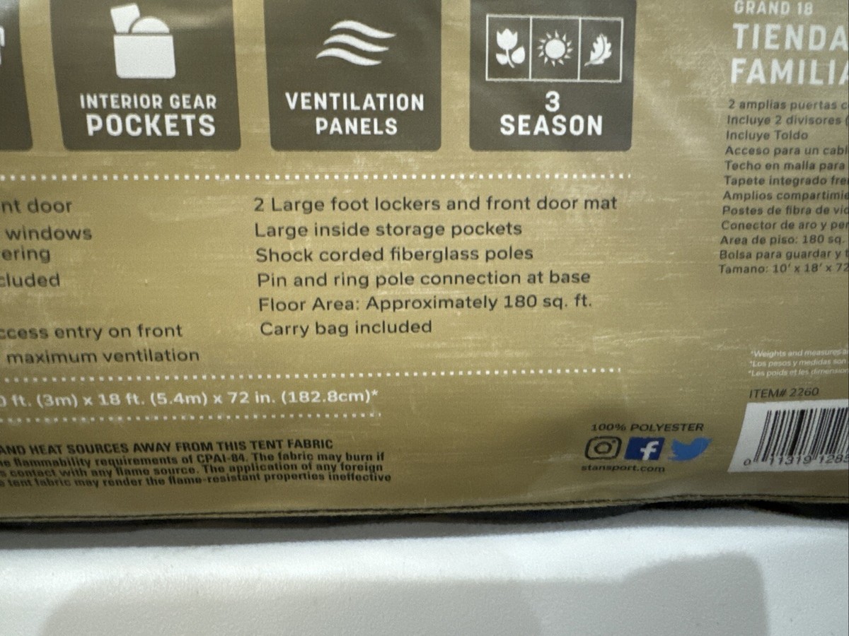 Stansport Grand 18 Room Family Tent 2260 for sale online