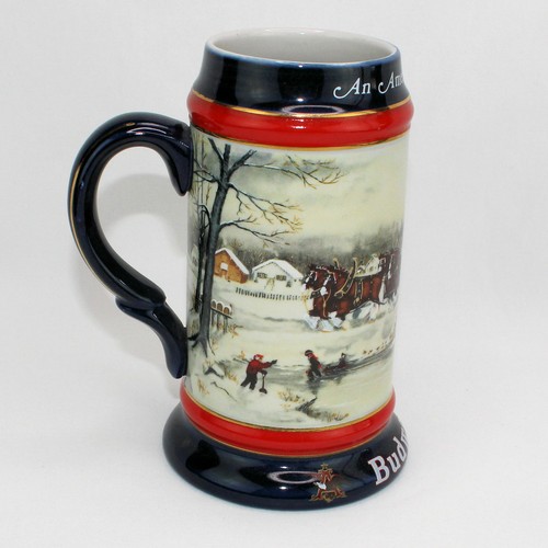 Escena de invierno Budweiser Clydesdale piedra decorativa 1990 Susan Sampson - Imagen 2 de 7
