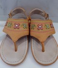 Girls Boutique UMi Spring Summer Thong Sandal peach flowers Size 29 EU 11.5 US — photo 3