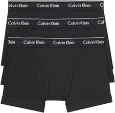 Calvin Klein Men's NB4002001 Cotton Classics 3 Pack Trunk Black XL