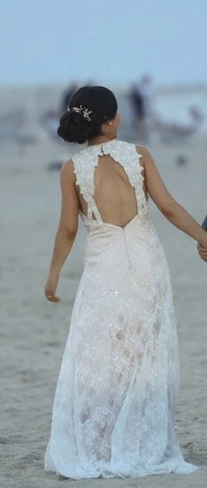 Yumi Katsura Wedding Dress Size 2, Champagne silk underlay with lace - Image 3 of 4