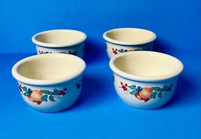 VINTAGE CORELLE STONEWARE FRUIT/CUSTARD OZ BOWL SET OF MICROWAVE OVEN  SAFE
