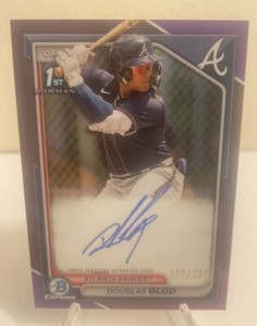 DOUGLAS GLOD 2024 Bowman Chrome 1st Bowman Purple Refractor Auto #226/250