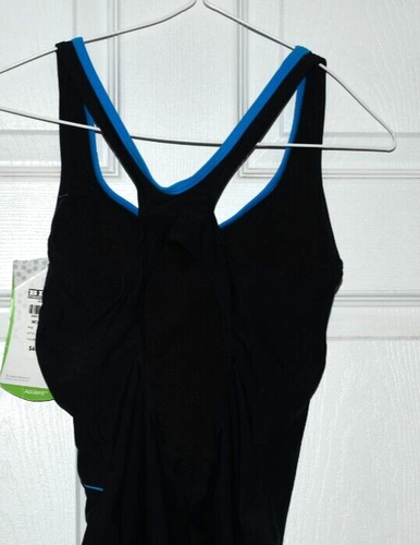 NWT WOMEN'S AQUA SPHERE SWIMSUIT ~ BLACK w/ BLUE TRIM ~SIZE 36 / 10 ~NOT PADDED - Picture 4 of 4