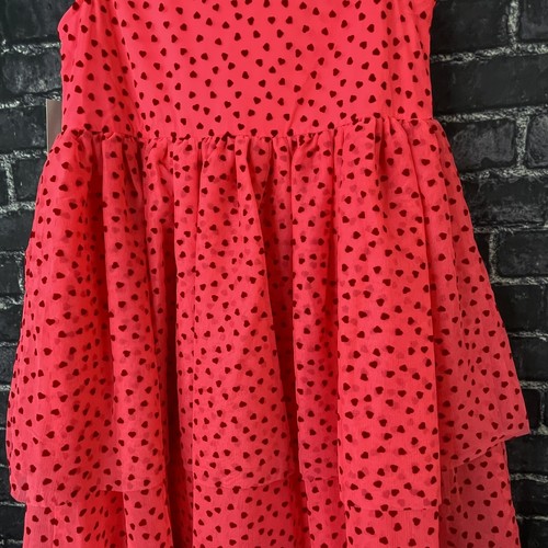 Cat & Jack XL 14 Girls Pinks Sleeveless Textured Hearts Tulle Dress - Picture 10 of 11