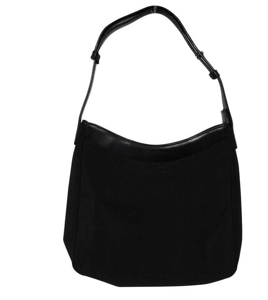 Bolso de hombro Cole Haan para mujer negro nailon correa de cuero ajustable mini maquillaje Foto 2 de 4