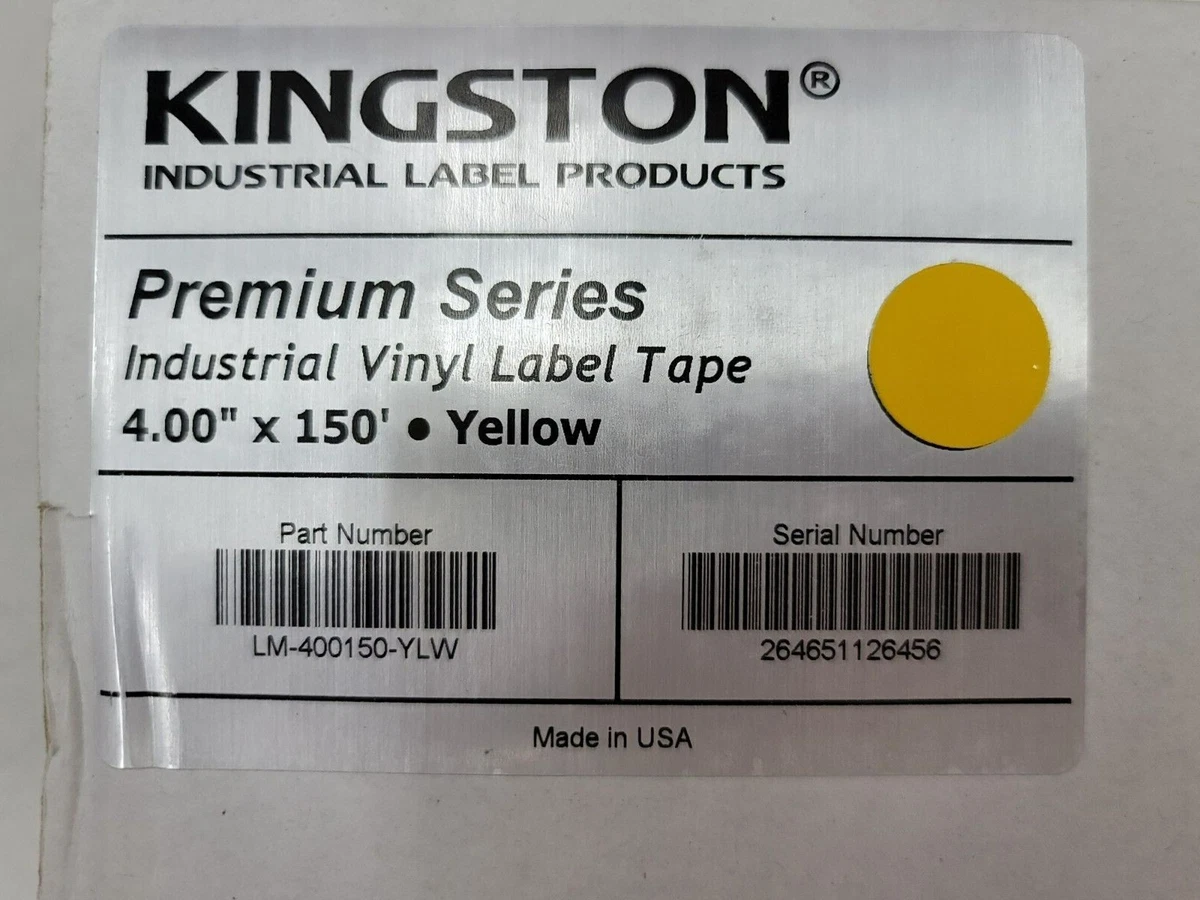 Kingston Premium Vinyl Label Tape for DuraLabel, LabelTac, VnM