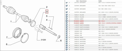 Kurbelwelle Antriebswelle Original FIAT Fiorino 1.3 Cc - FIAT 55228304 - Picture 4 of 4
