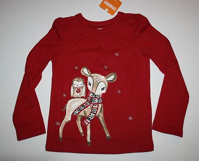 NWT 6M-2T GYMBOREE BABY GIRLS WINTER CHEER MULTICOLOR STRIPED PINK HEART L//S TOP