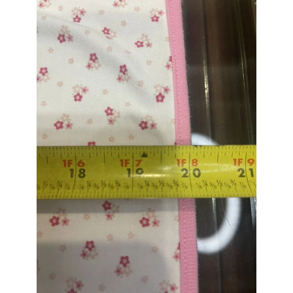 Manta bebé niña rosa blanca floral flor algodón Foto 4 de 4