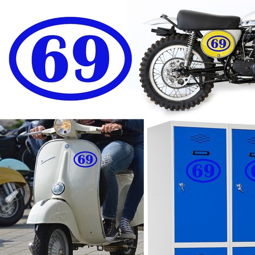 Numero 69 v1 Ovale, Adesivo Vinile - Foto 7 di 19