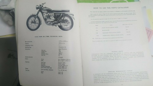 TRIUMPH REPLACEMENT PARTS CATALOGUE No.7 3TA 5TA T90 TIGER100 TRIUMPH TWINS - Picture 7 of 8
