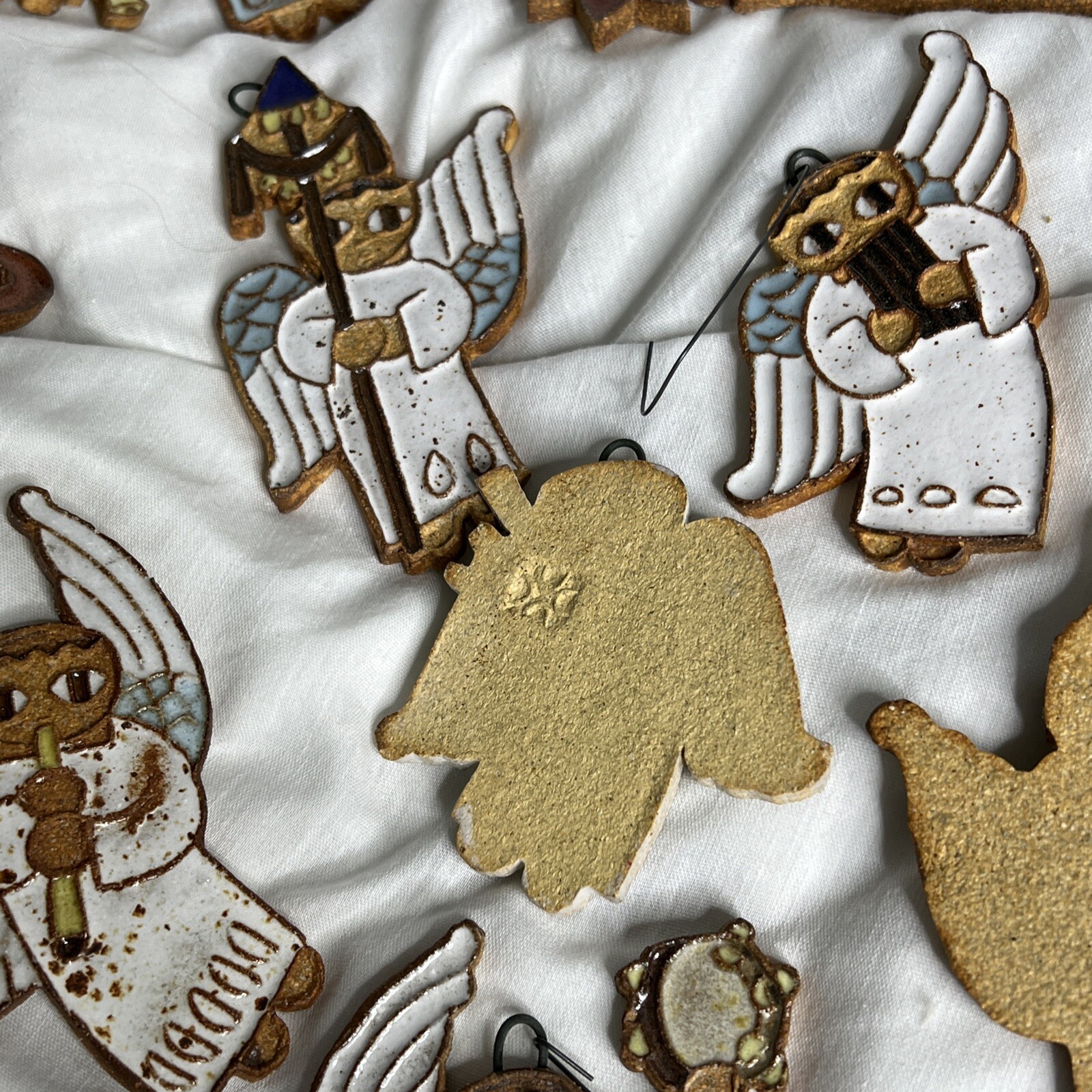 St Andrew’s Benedictine Monks Ceramic Angel Ornaments Mexican Folk Art