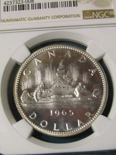 1965 CANADA SILVER $1 DOLLARS..NGC PL-65..BLT 5 & PT.5 BOTH SB..2 COIN LOT - Picture 6 of 10