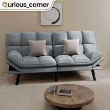 70" Convertible Futon Sofa Bed Adjustable Backrest Armrest Couch Scratchproof