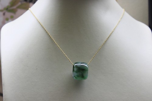 22.9ct Certified Grade A Natural Jade Icy Green Jadeite Cylinder Pendant #P974 - Picture 7 of 11