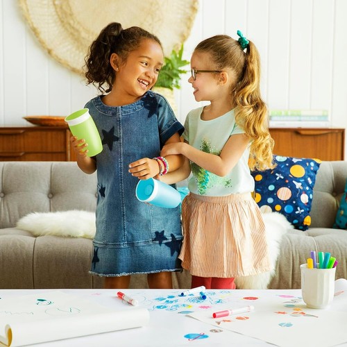 Miracle 360 Toddler Sippy Cup, Spill Proof, 10 Ounce, 2 Pack, Green/Blue - Picture 3 of 9