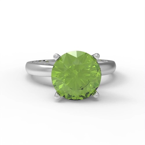 2 cttw Solitaire Natural Peridot Engagement Ring - 14K Solid Gold (White Gold) - Video 1 of 1