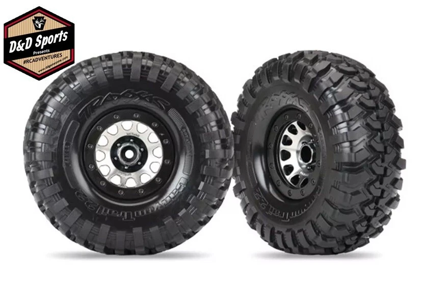 Traxxas 8172 - Canyon Trail 2.2" Tires, Method 105 Beadlock Wheels, Black Chrome - Image 1 of 1