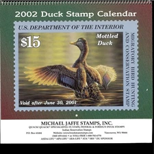 2002 DUCK STAMP CALENDAR - GREAT PICTURES & COLLECTIBLE, OR SAVE UNITL 2030!