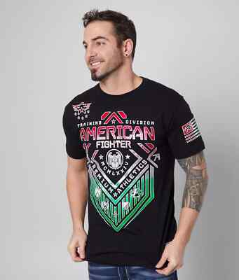 Men's American Fighter North Dakota Athletic MMA Black T-Shirt XS-4XL