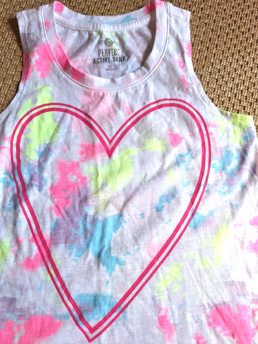 SO Perfect Active Heart Pink White Tied Sides Tank Top Kids Girls Size M 7/8 - Picture 2 of 8