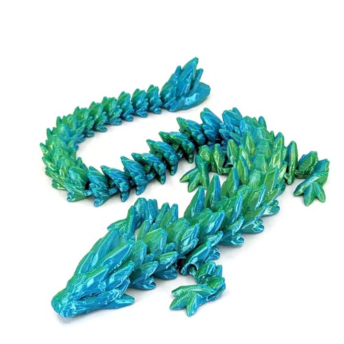 Dragón de Cristal Impreso en 3D Completo Articulado Sorpresa Dragones Juguete Inquieto Reino Unido - Imagen 6 de 20