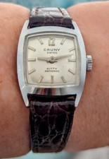 Ladies 1970s Swiss SS Cauny Kitty 17 Jewels FHF 69-21 Watch for Sale