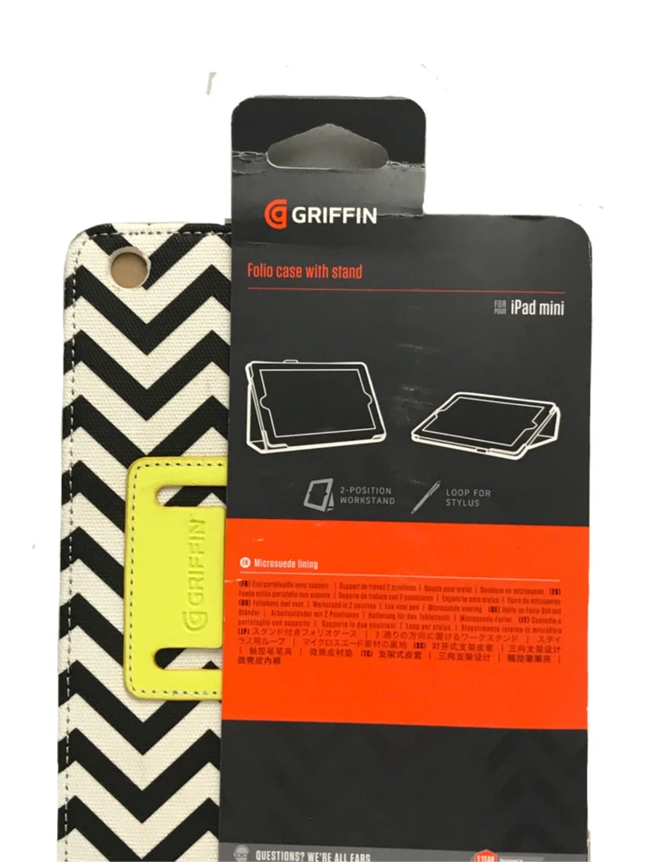 Patrón de hierba tejida africana Zig Zag IntelliCase Folio iPad Mini Griffin Amarillo Foto 4 de 4