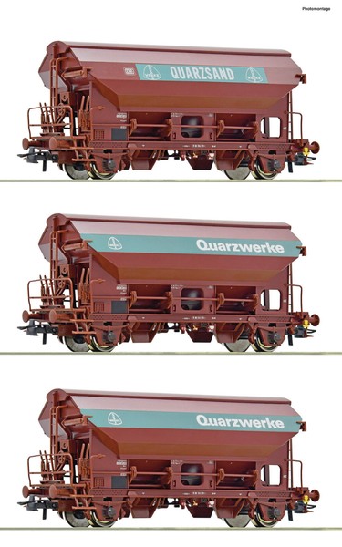 Roco 77052 SchüZgut Wagen-Set Tds Quarzwerke 3 Teilig Db Ep.Iv Ho 1:87 Neu-image