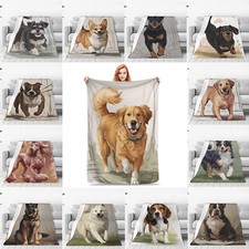 Dogs Animal Pattern Throw Blanket Ultra Soft Warm Fleece Blankets 60"x 80"