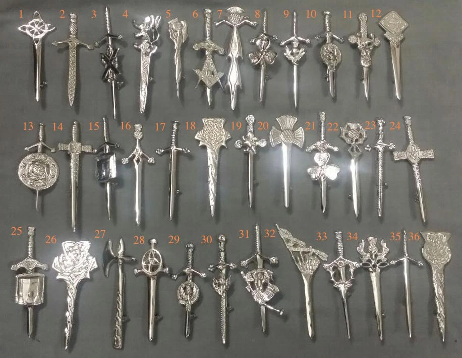 Schottischer Kilt Pin Chrom 4 "/ Distel Heritage Pins Broschen Keltisches Design