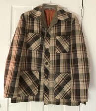 Vintage McGregor Sportswear Lined Woven Plaid Shirt Jacket Men Sz 40 Excellent 