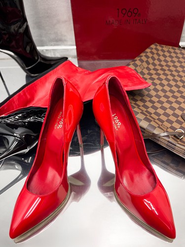 1969 Made in Italy IT So Kate High Heels Pigalle Pumps Schuhe Leder B4 Rot 35-45 - Bild 20 von 24