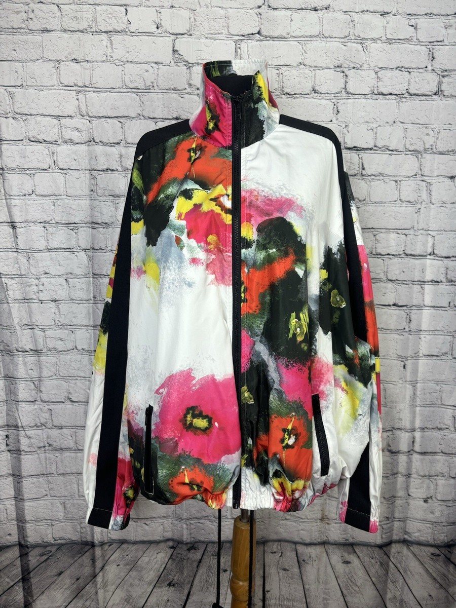 PAM GELA GLORAL CROPPED BOMER TRACK JACKET FULL ZIP SZ M/L *RARE HTF*