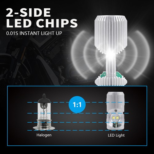 2x LED Headlight Bulbs 6000K For Honda ATC 350X 1985 1986 High Low Beam Light - Picture 4 of 11
